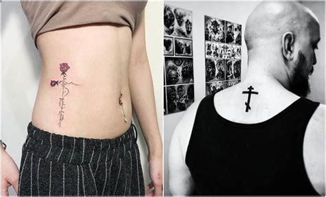 Gambar tato salib di dada  Pembuat tato keren wanita menggambar tulisan sederhana yang terlihat unik